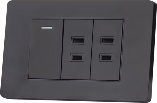 Prise de courant intelligente de la Thaïlande de commutateur de lumière de bouton poussoir de mur d'OEM double